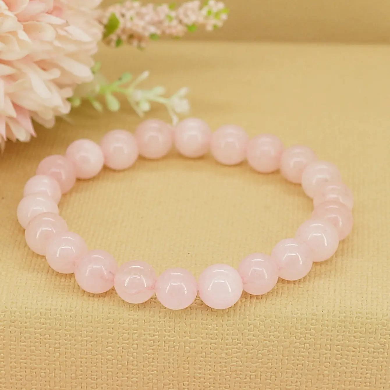 Gemstone Rose Quartz Bracelet - 12 Pcs
