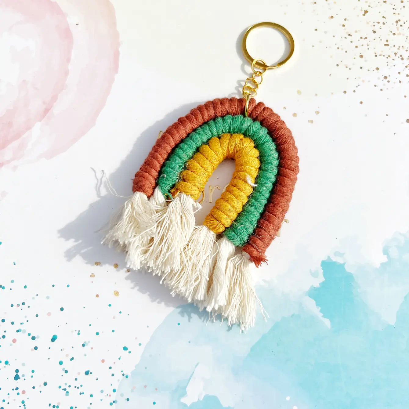 Macaron Rainbow Macrame Boho Keychain - Assortment 24 Pcs