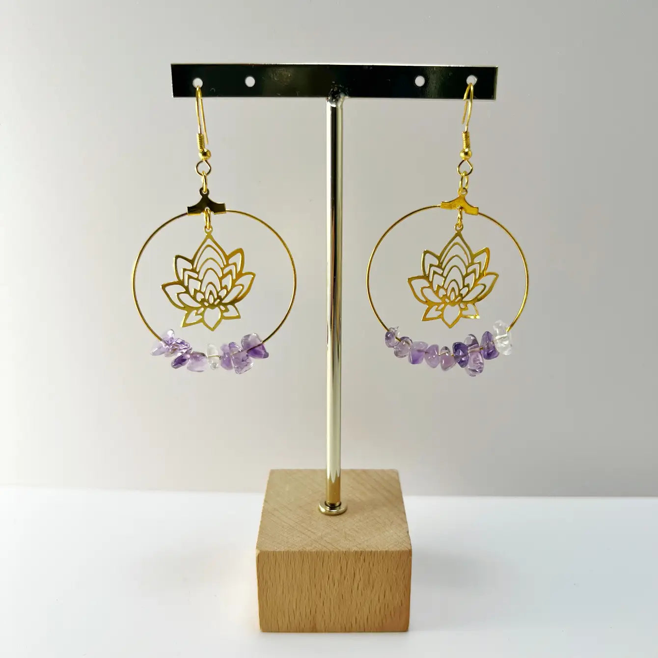 Lotus Gemstone Boho Earrings - Assortment 10 Pairs