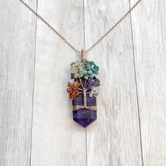 Healing Chakra Life of Tree Necklace - 7 pcs
