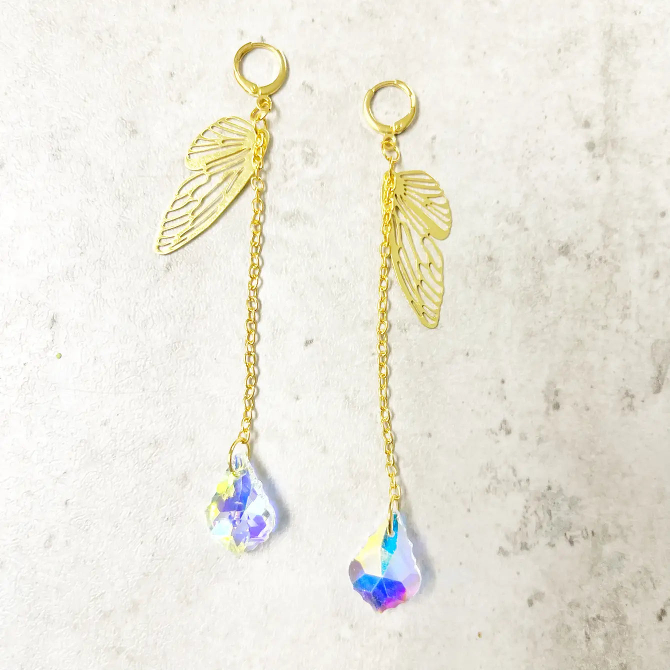 Iridescent Butterfly Wings Earrings - 4 Pairs