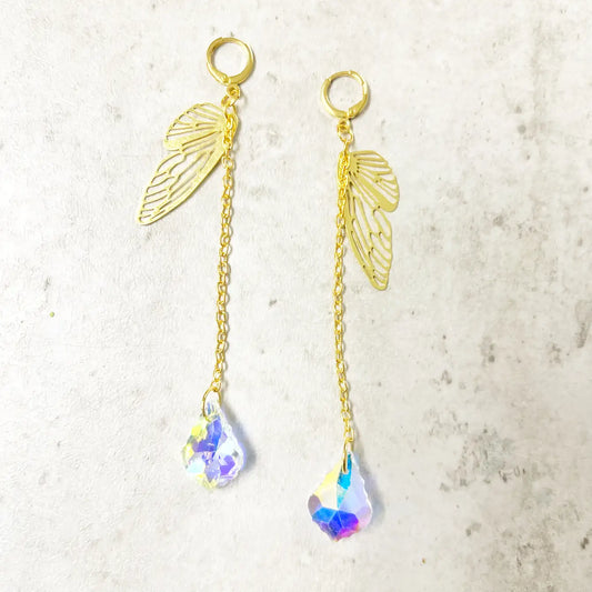 Iridescent Butterfly Wings Earrings - 4 Pairs