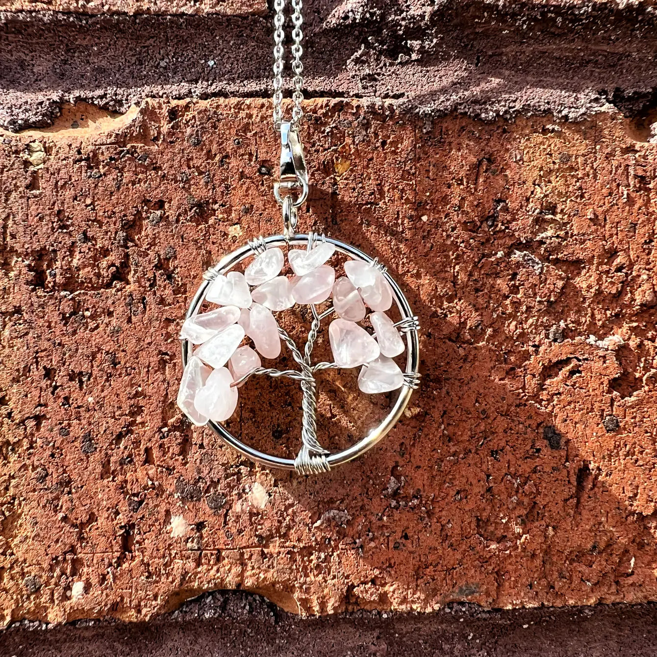 Silver Tree of Life Gemstone Necklace - Assortment 6 Pcs