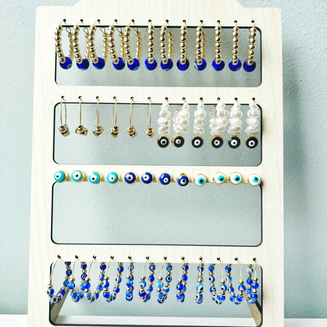 Evil Eye Protection Earring with Display - 24 Pairs