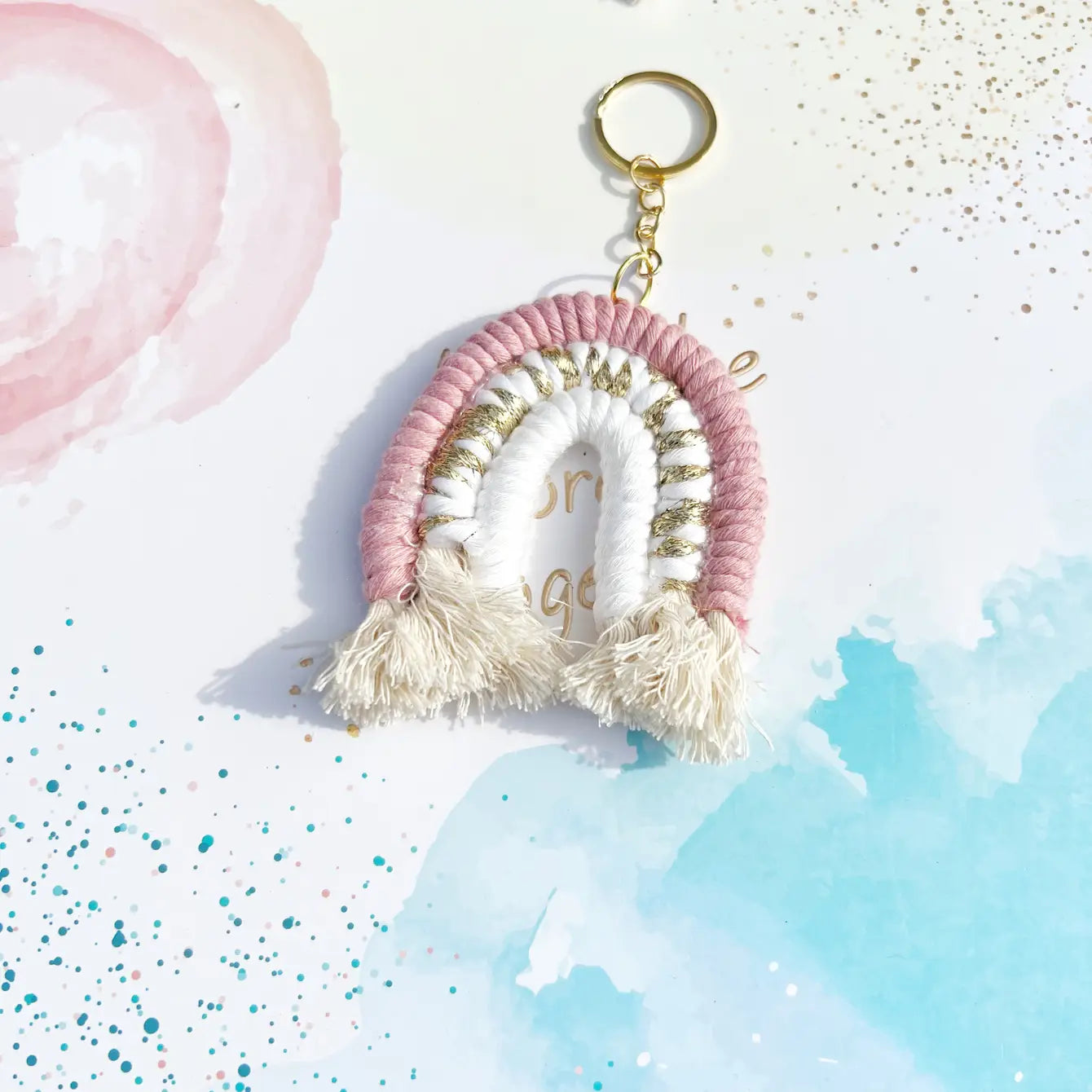 Macaron Rainbow Macrame Boho Keychain - Assortment 24 Pcs