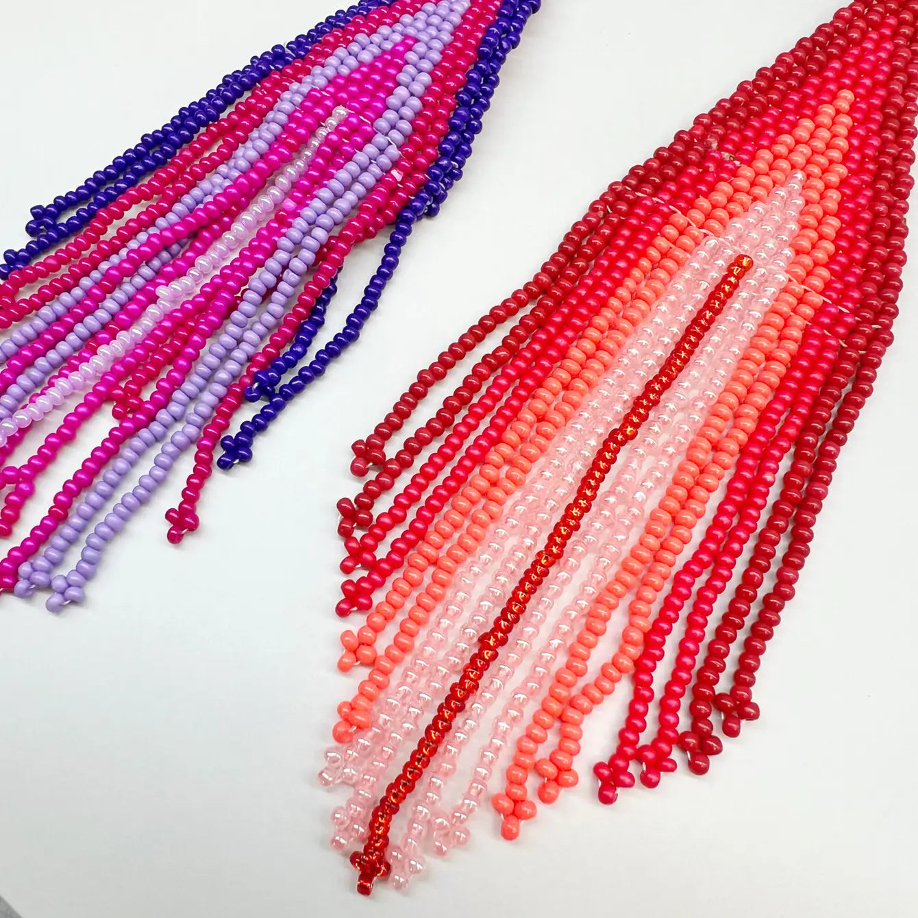 Beaded BoHo Fringe Earrings - 6 Pairs