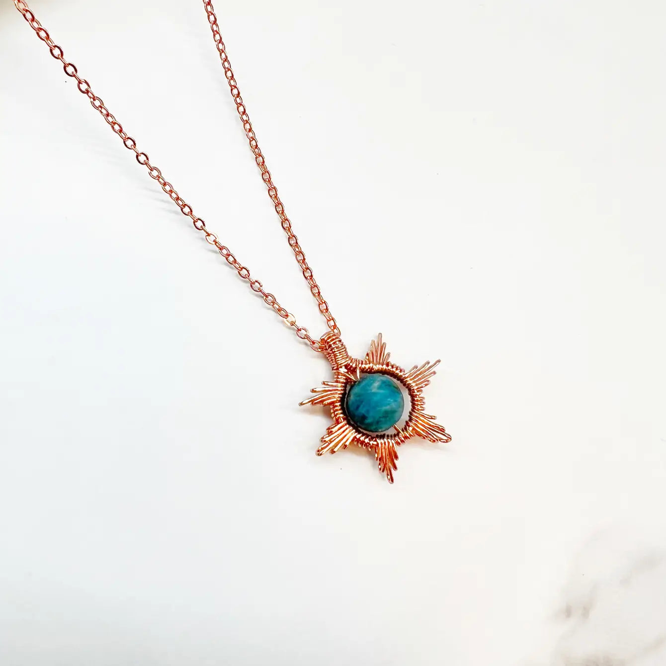 Wire Wrapped Sun Necklace - 7 Pcs