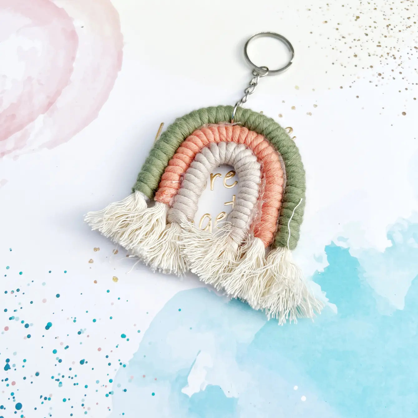 Macaron Rainbow Macrame Boho Keychain - Assortment 24 Pcs