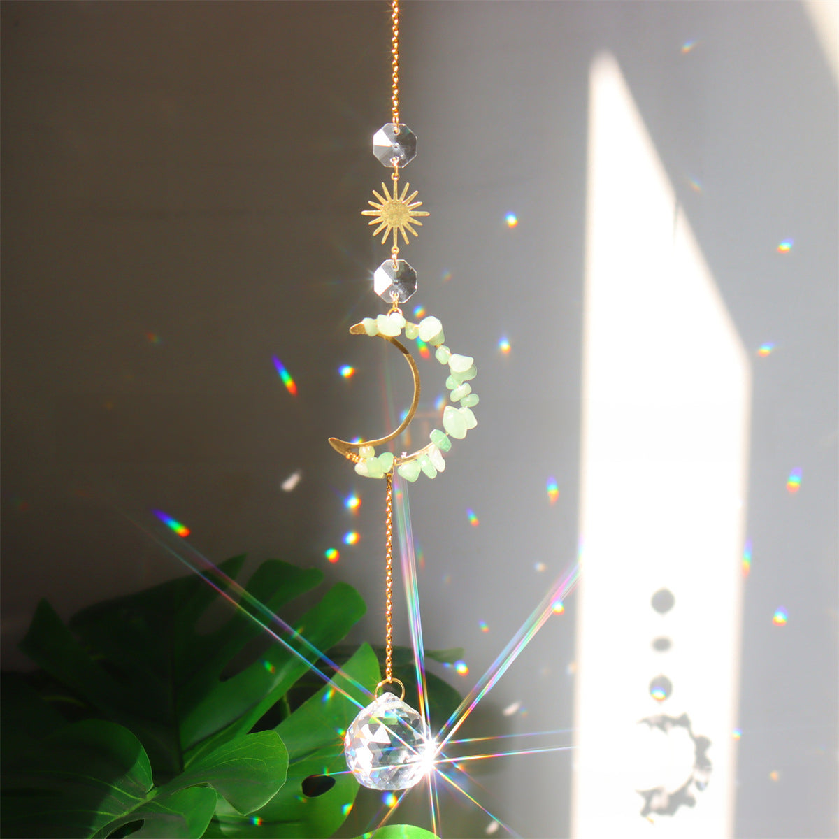 Celestial Small Moon Crystal Suncatcher - Assortment 6 Pcs