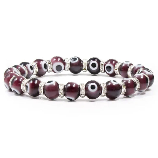 Evil Eye Bracelet - Purple - 12pcs
