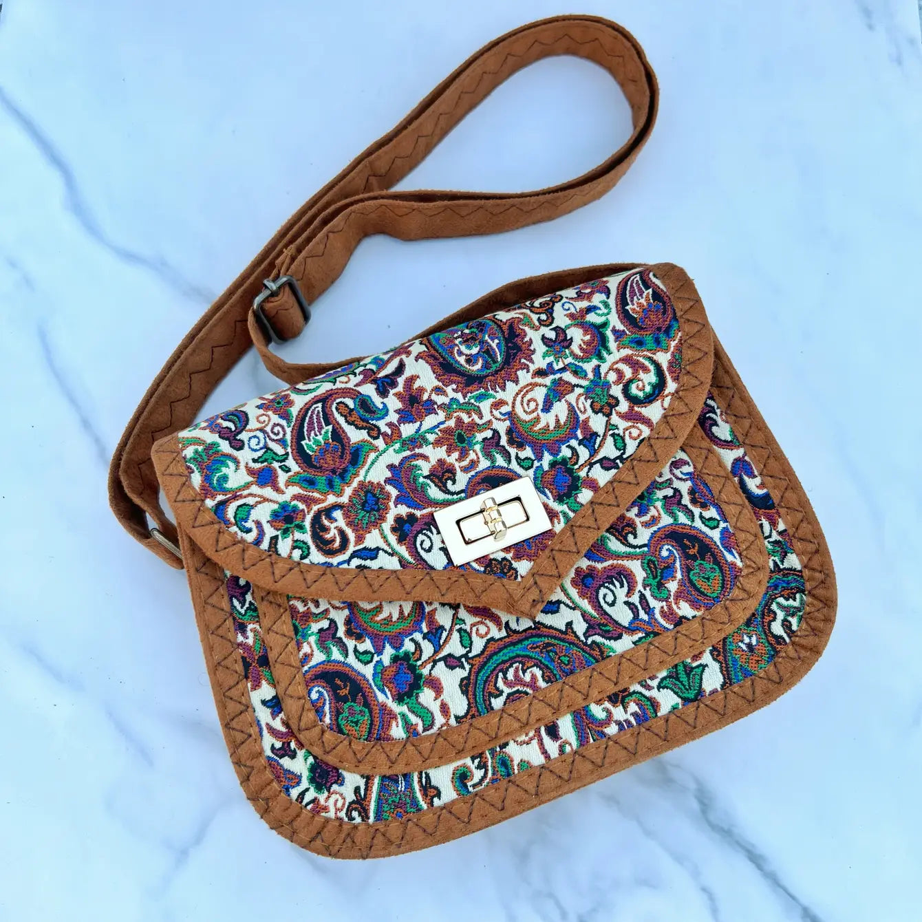 Paisley Bohemian Crossbody Chic Purse - Assortment of 8 Pcs