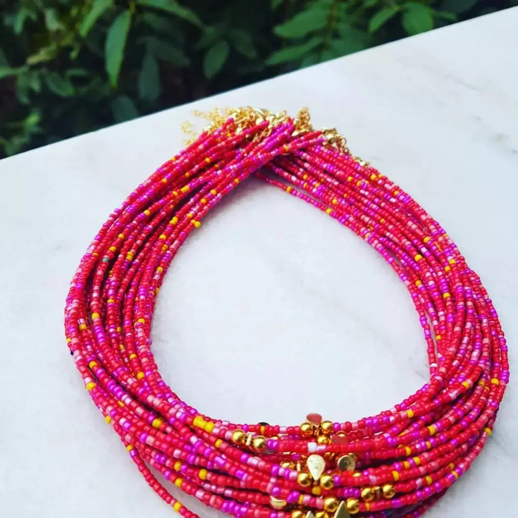 Multi Beaded Seed Necklace-Assortment 20 Pcs -TikTok Item