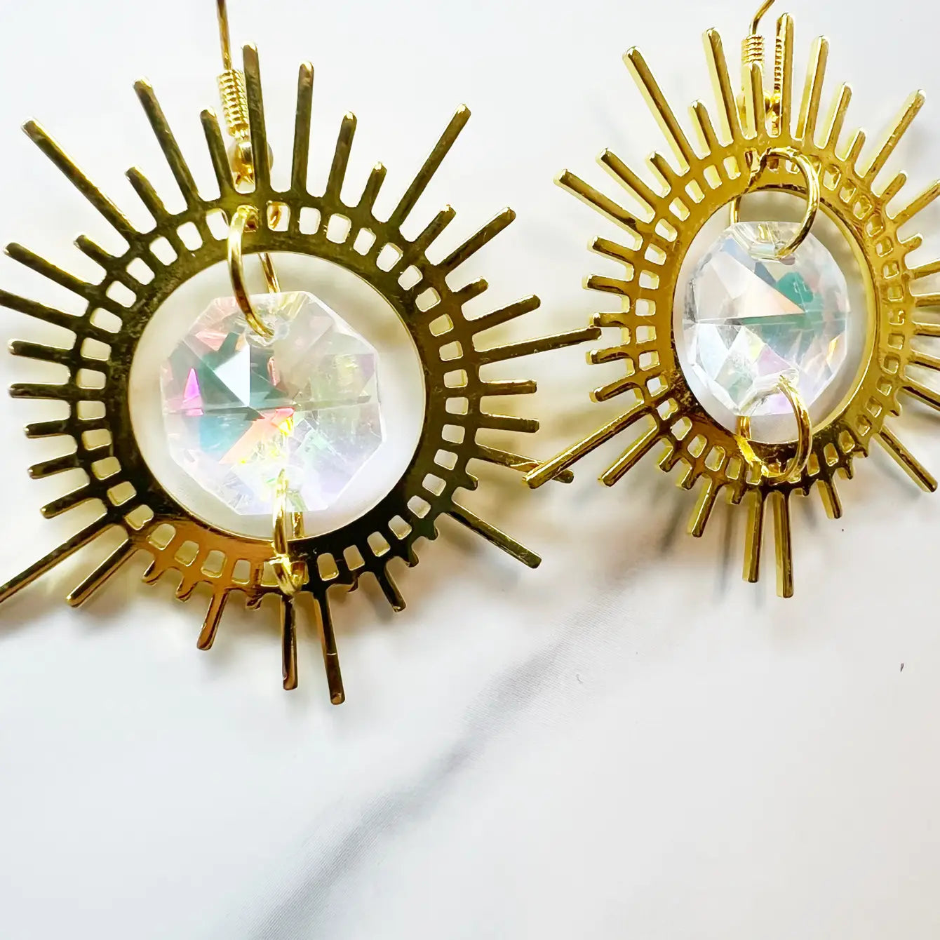 Suncatcher Iridescent Sunburst Earrings - 4 Pairs
