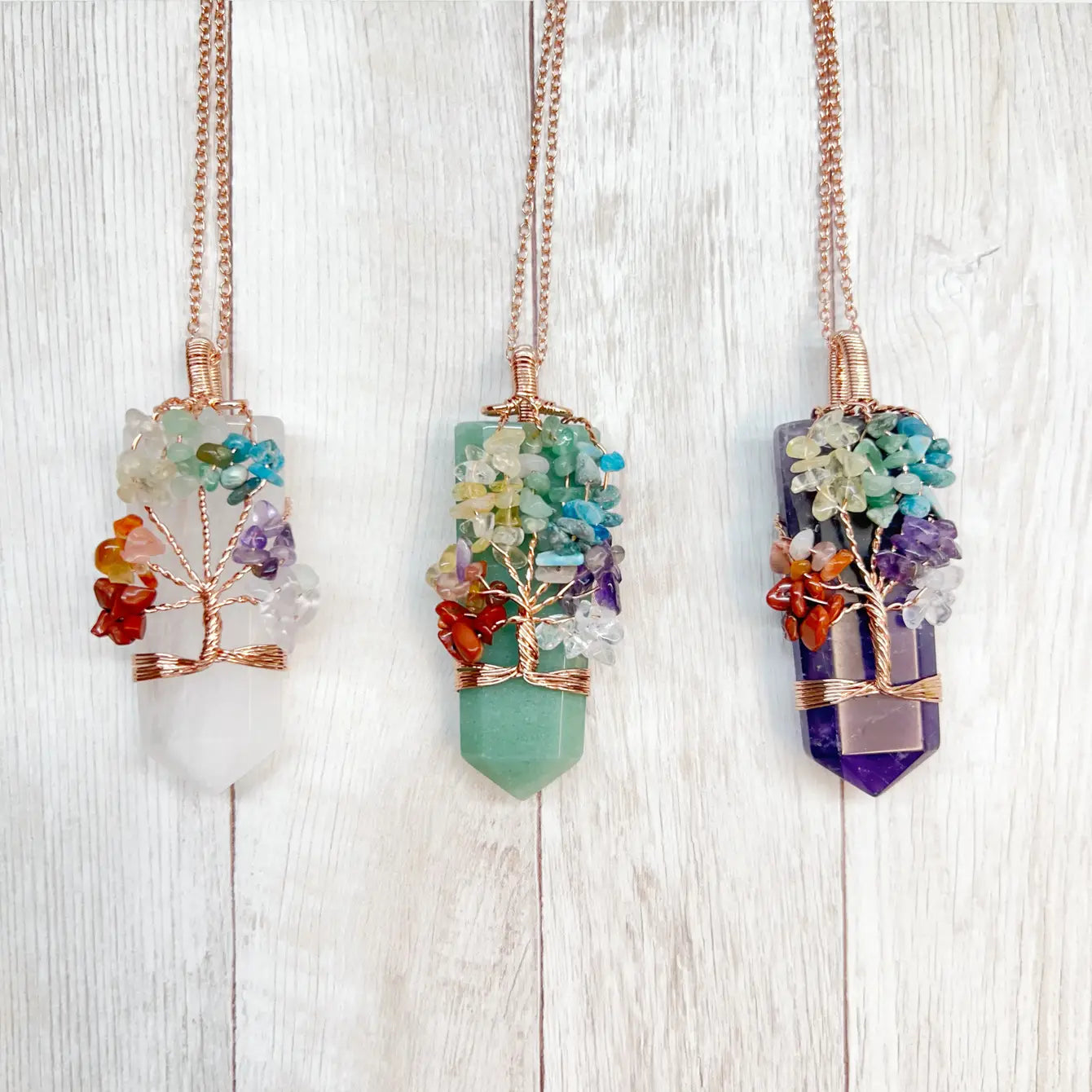 Healing Chakra Life of Tree Necklace - 7 pcs
