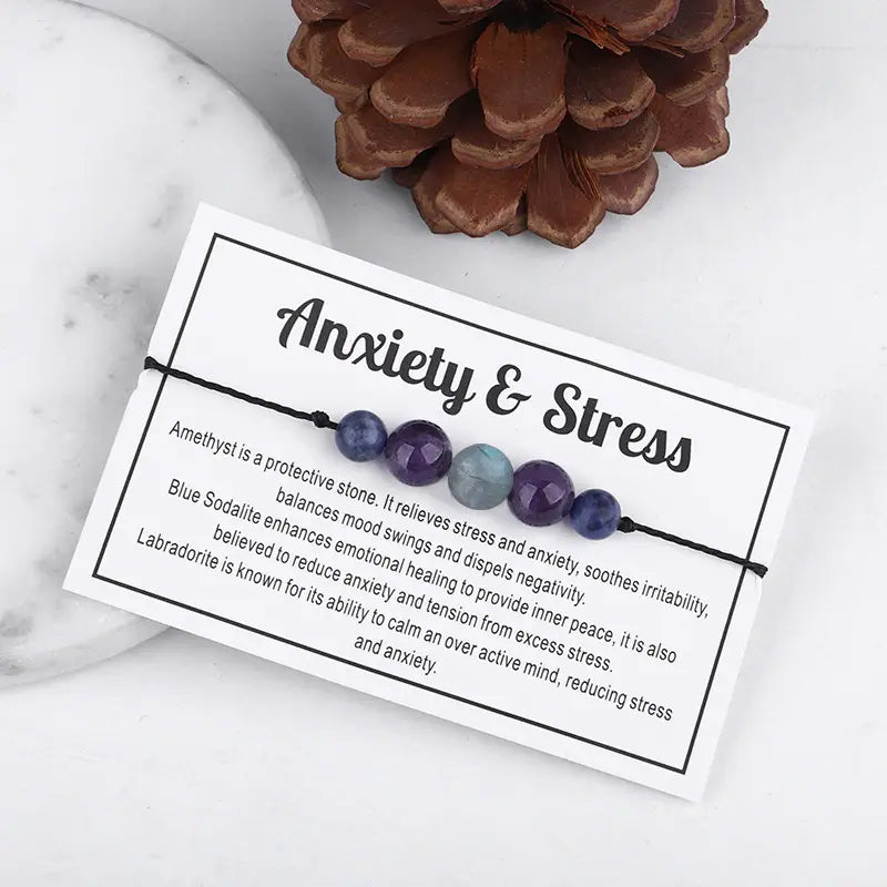 Energy Mantra Bracelets - Anxiety - 6 Pcs