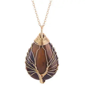 Tree of Life Wire Wrapped Necklace - Assortment 12 Pcs