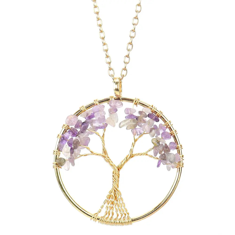 Large Gold Tree of Life Necklace - Assortment 6 Pcs