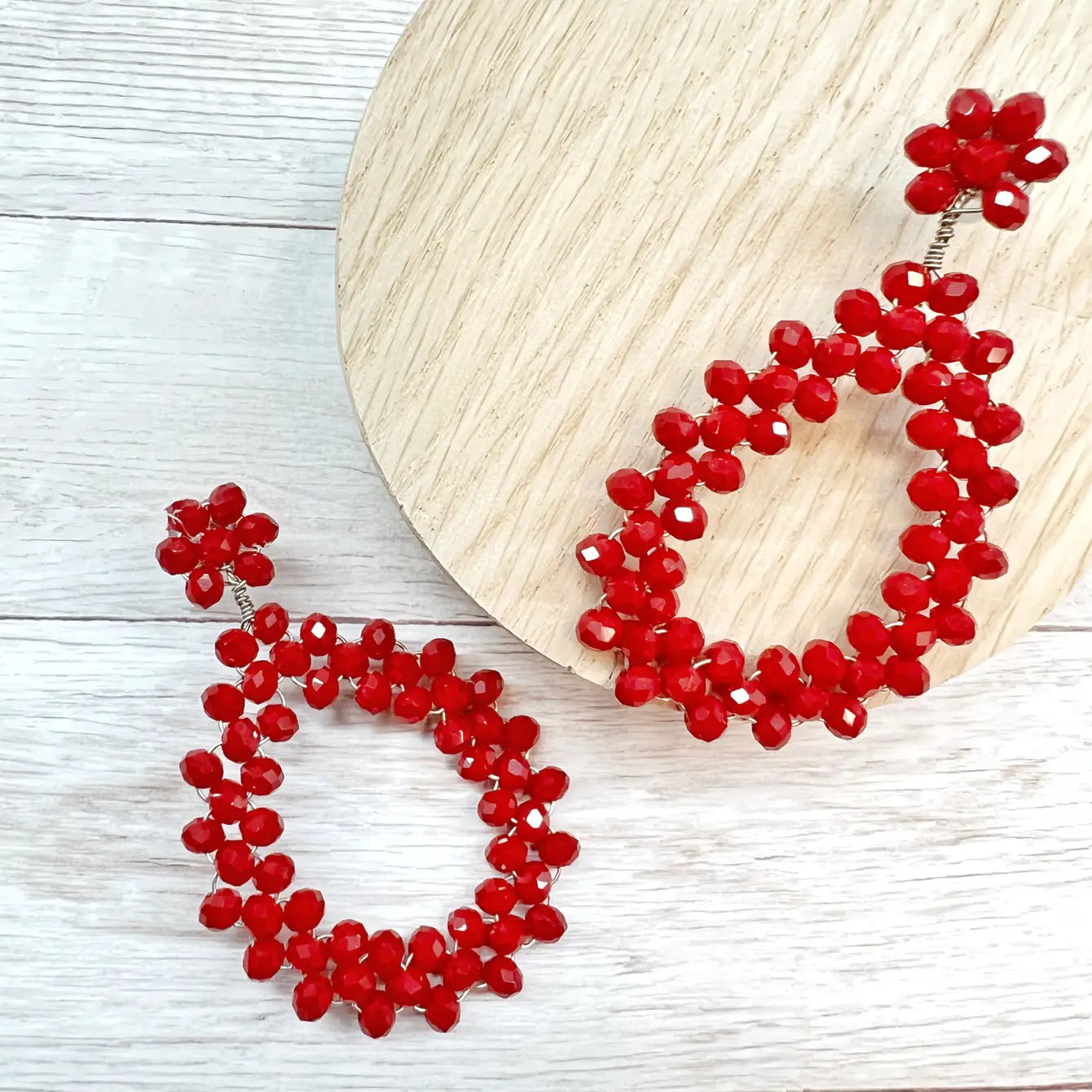 Handmade Hollow Teardrop Bead Earrings - Assortment 9 Pairs