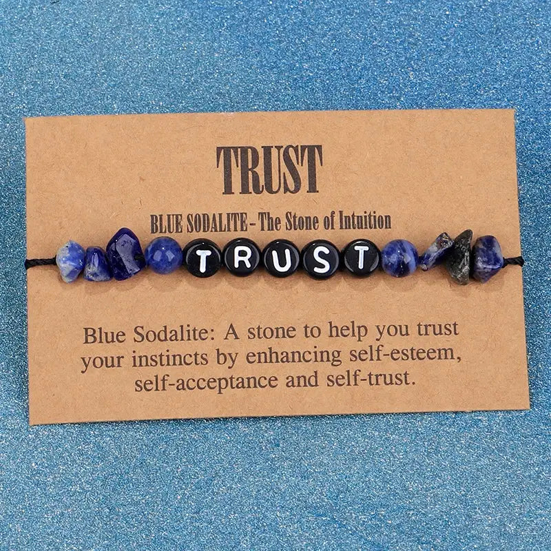 Crystal Healing Letter Bracelet - 9 Pcs