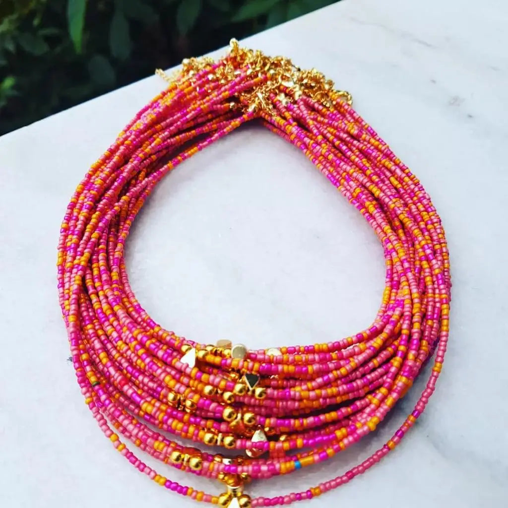 Multi Beaded Seed Necklace-Assortment 20 Pcs -TikTok Item