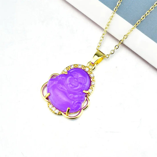 Laughing Buddha Enlightened Necklace - 7 Pcs