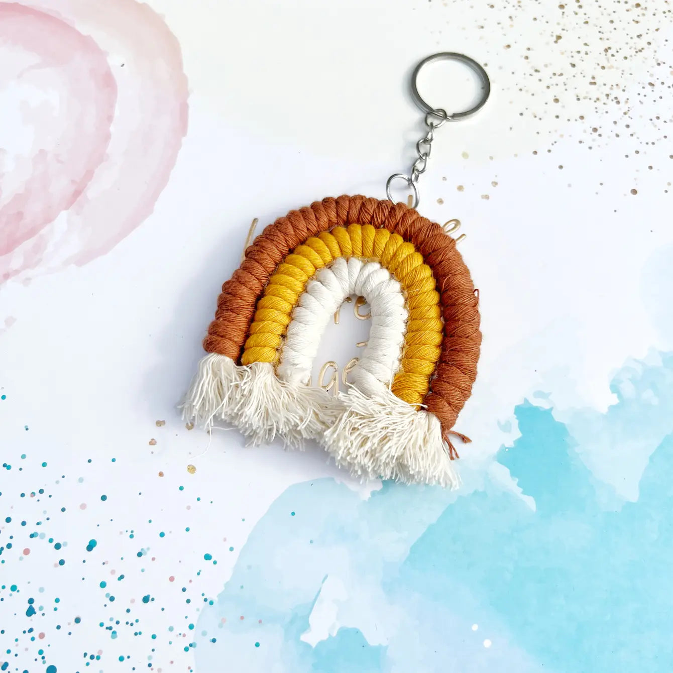 Macaron Rainbow Macrame Boho Keychain - Assortment 24 Pcs