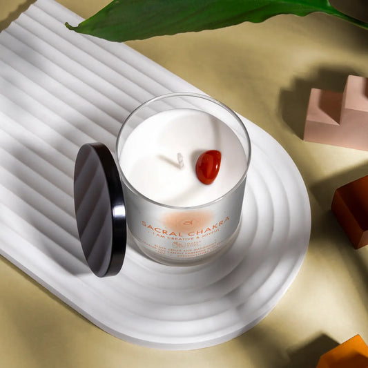 Sacral Chakra Gemstone Candle - Lotion Candle