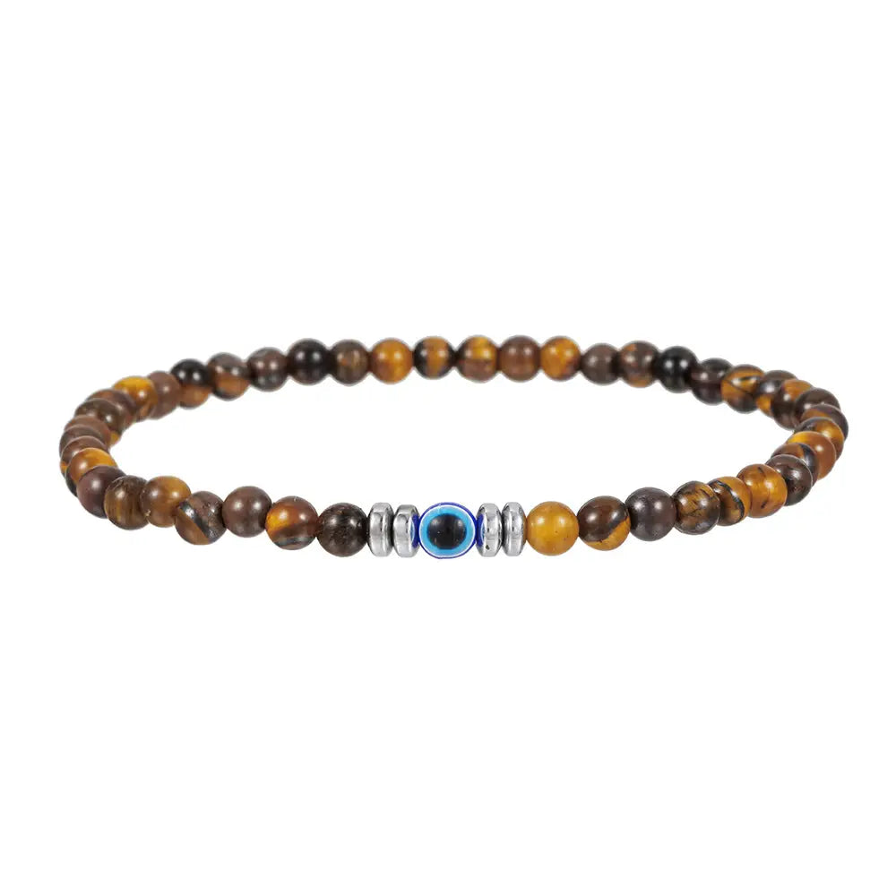 Gemstone Evil Eye Protection Bracelet - Assortment 8 Pcs