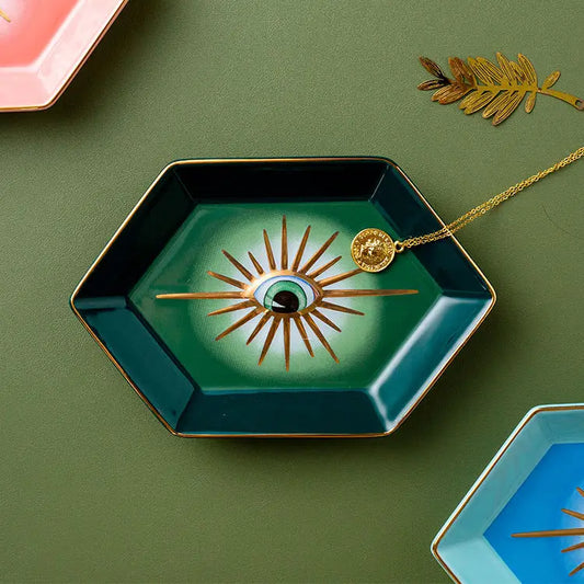 Hexagon Shape Evil Eye Dish - 9 Pcs