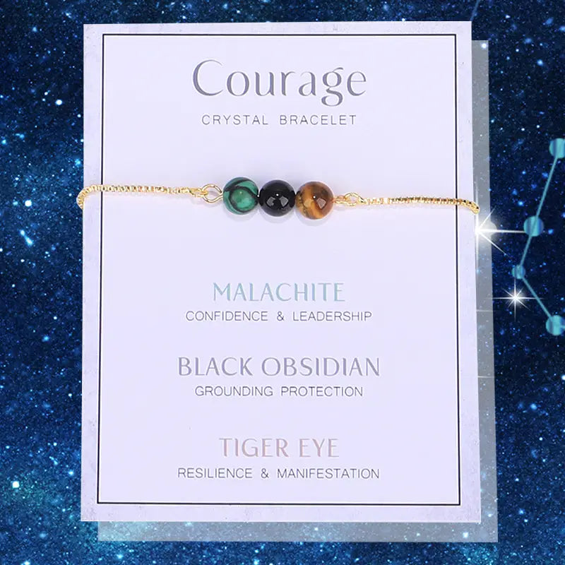 Gold Chain Empowerment Bracelets -Courage - 6 Pcs