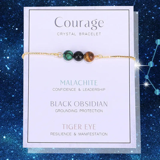 Gold Chain Empowerment Bracelets -Courage - 6 Pcs