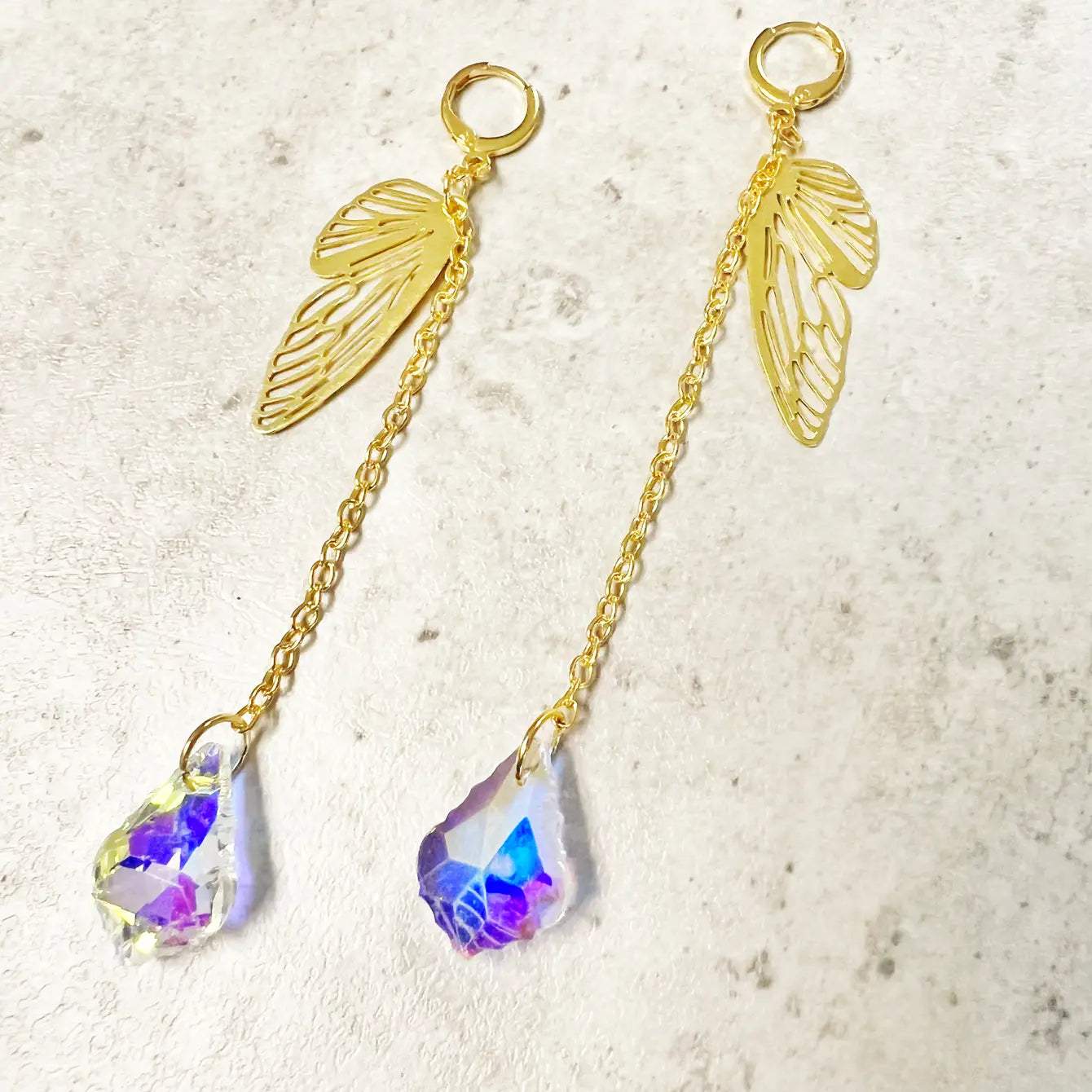 Iridescent Butterfly Wings Earrings - 4 Pairs