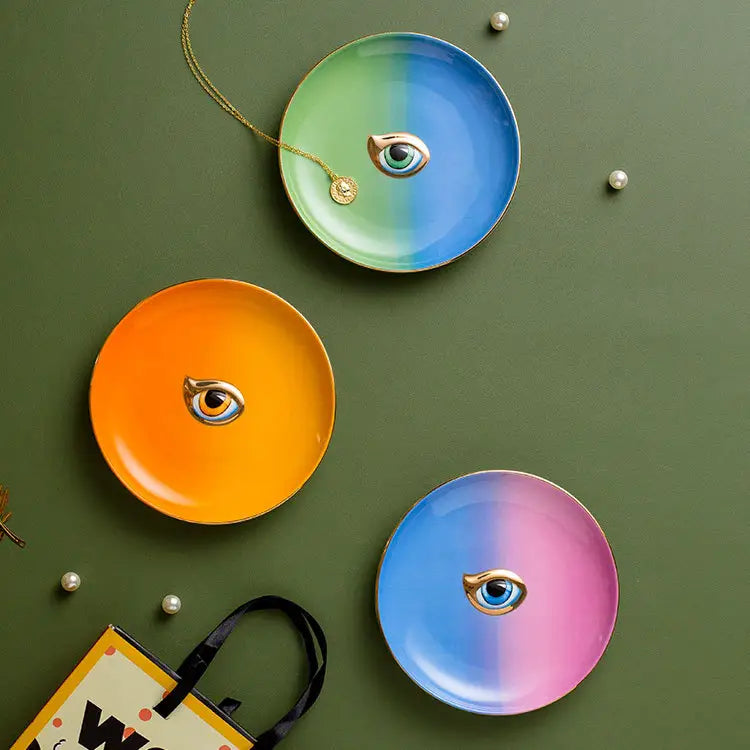 Powerful Energy Color Round Eye Dish - 8 Pcs