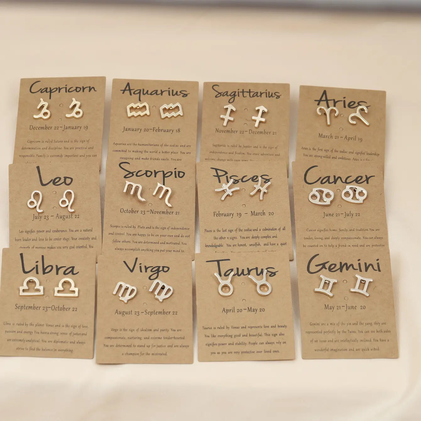 Zodiac Earrings Display-24 Pairs