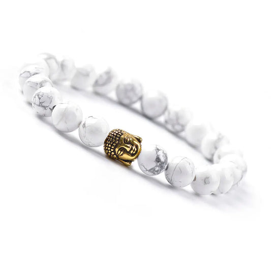 Buddha Bracelet - Howlite Stone - 12pcs
