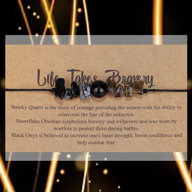 Motto Bracelets-Life Takes Bravery-6 Pcs
