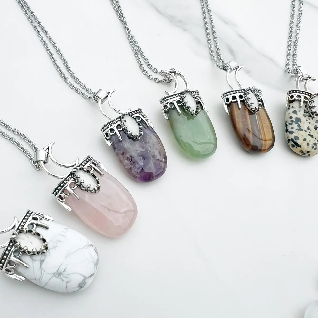Crystal Celestial Moon Necklace- 10 pcs