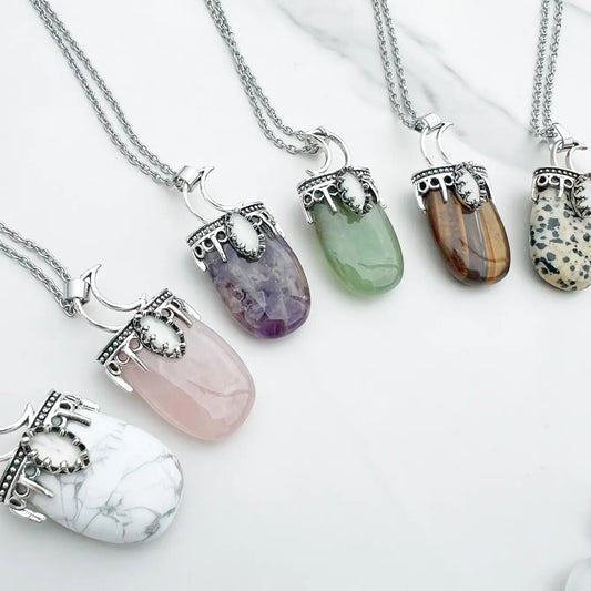 Crystal Celestial Moon Necklace- 10 pcs