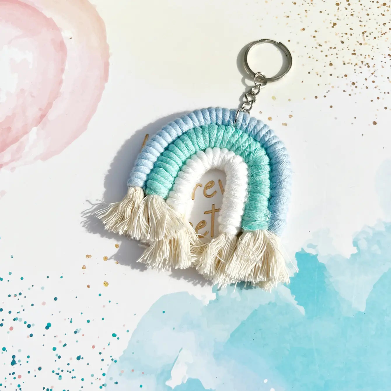 Macaron Rainbow Macrame Boho Keychain - Assortment 24 Pcs