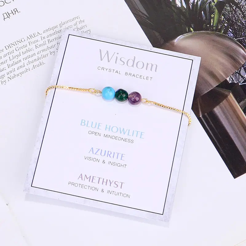 Gold Chain Empowerment Bracelets - Wisdom - 6 Pcs
