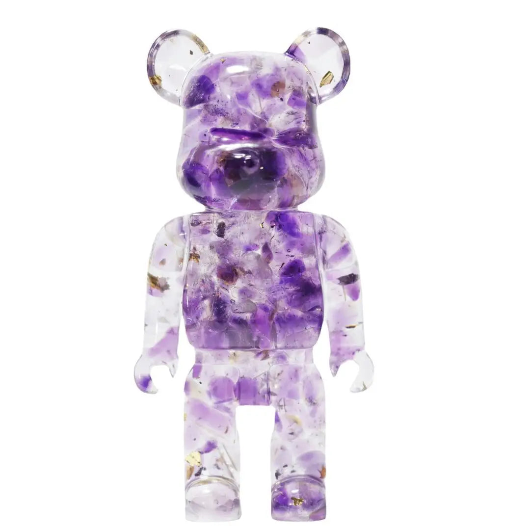 Cute Decorative Bear With Gemstone Chip - Assortment 6 Pcs