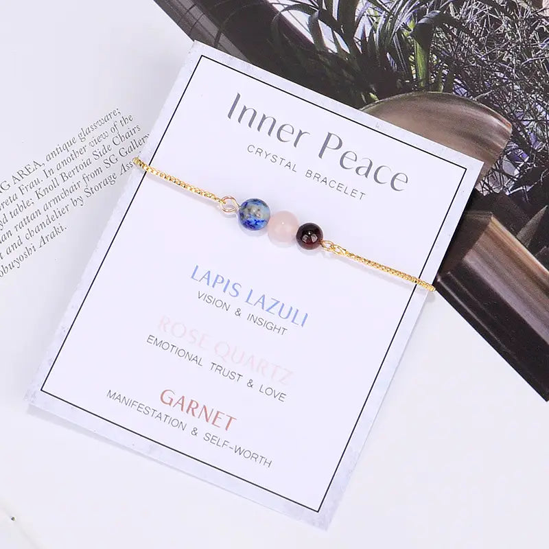 Gold Chain Empowerment Bracelets -Inner Peace - 6 Pcs
