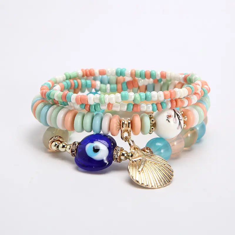 Boho Protection Stack Layering Bracelet Set - Assortment