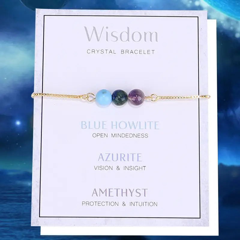 Gold Chain Empowerment Bracelets - Wisdom - 6 Pcs