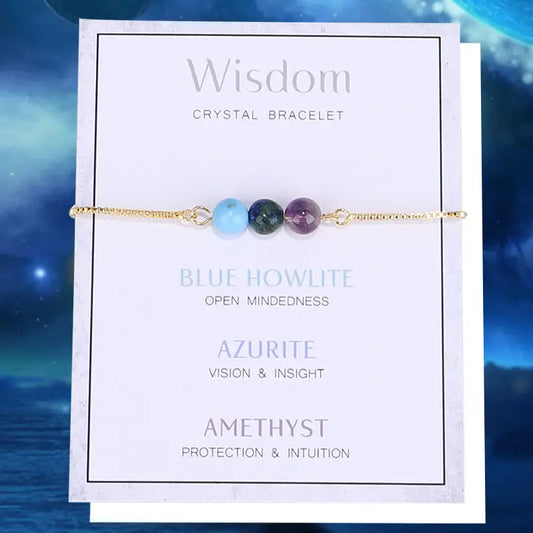 Gold Chain Empowerment Bracelets - Wisdom - 6 Pcs