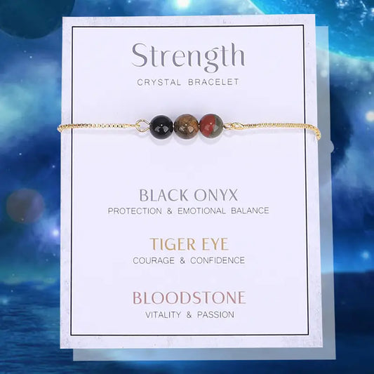 Gold Chain Empowerment Bracelets - Strength - 6 Pcs
