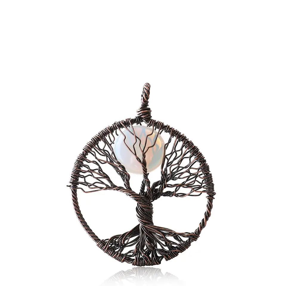 Antique Wire Wrapped Tree of Life Necklace - 6 Pcs