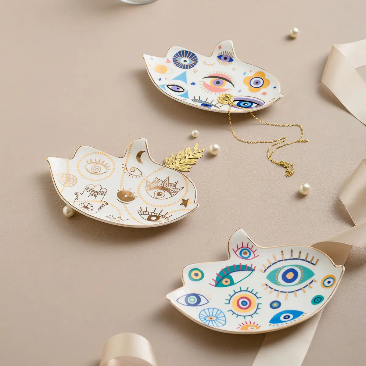 Unique Evil Eye Protection Jewelry Dish - 6 Pcs