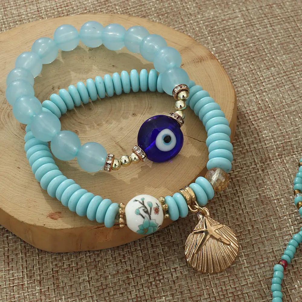 Boho Protection Stack Layering Bracelet Set - Assortment