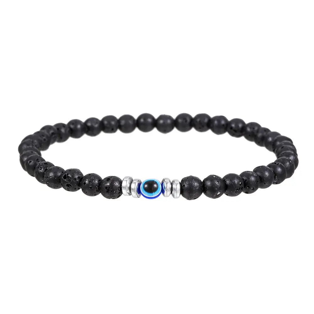 Gemstone Evil Eye Protection Bracelet - Assortment 8 Pcs
